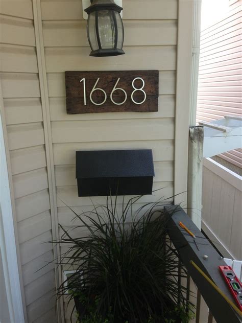 adhere metal house numbers to plastic mailbox|attaching house number sign.